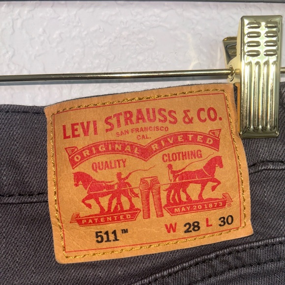 Levi's Men's 511 Slim Fit Jeans Stretch Dark Charcoal Grey 28W X 30L - Picture 9 of 14